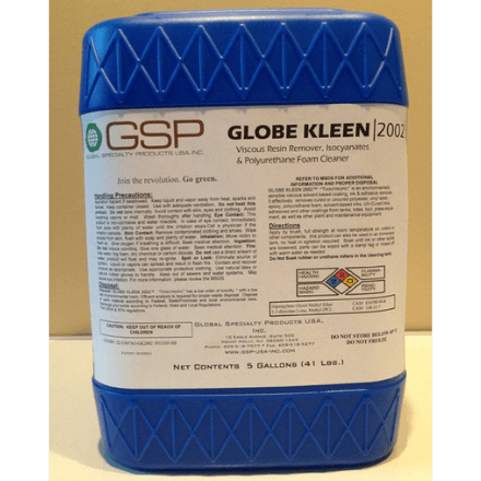 GLOBE-KLEEN-2002 - Spray Foam Insulation - Resin Remover and Foam Cleaner - spray foam insulation cleaners and solvents