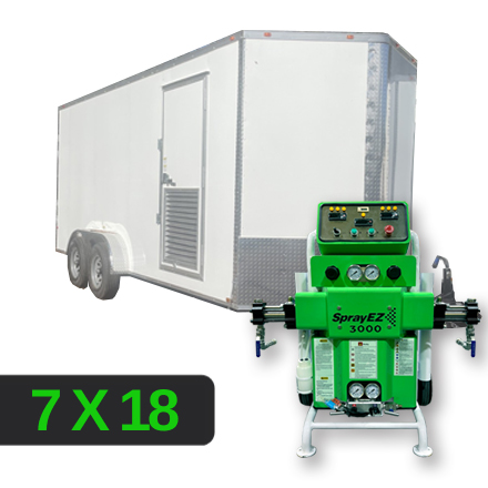 Louver Set up 7x18 Spray Foam Rig Package with SprayEZ 3000 Spray Machine - Insulated Package - Spray Foam Insulation Trailers, Equipment and Coating