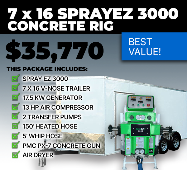 Sprayez concrete lifting rig, SprayEZ 3000, 7 x 16 concrete lifting rig, concrete leveling, slab lifting