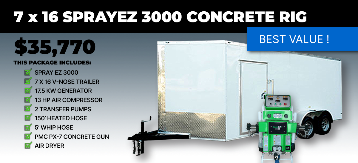 Sprayez concrete lifting rig, SprayEZ 3000, 7 x 16 concrete lifting rig, concrete leveling, slab lifting