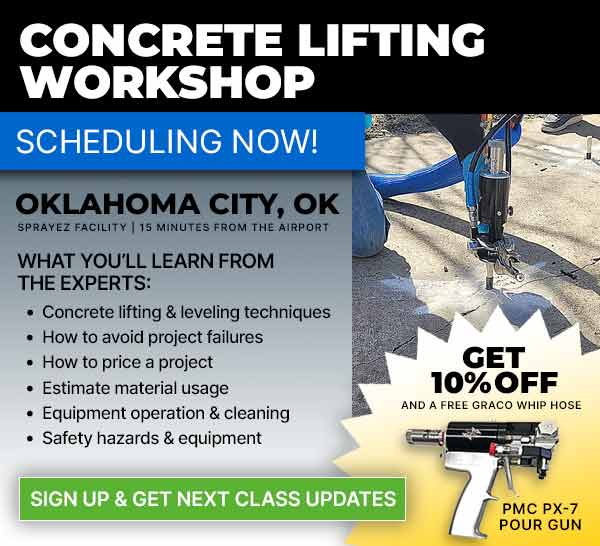 SprayEZ concrete lifting workshop