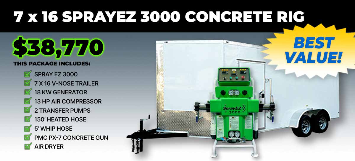 SPRAYEZ 3000 - 7x16 concrete lifting rig - SprayEZ - spray foam insulation equipment - spray foam insulation rigs