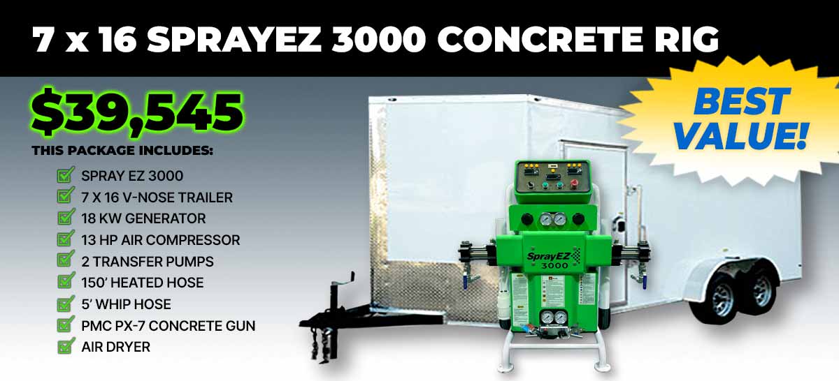 SPRAYEZ 3000 - 7x16 concrete lifting rig - SprayEZ - spray foam insulation equipment - spray foam insulation rigs