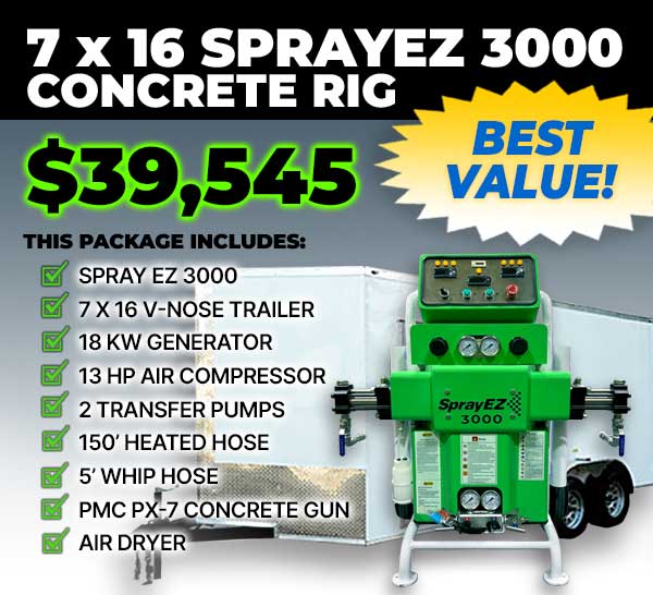 SPRAYEZ 3000 - 7x16 concrete lifting rig - SprayEZ - spray foam insulation equipment - spray foam insulation rigs