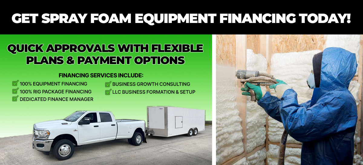 SprayEZ spray foam equipment financing. 100% financing for sprayfoam rigs or equipment.