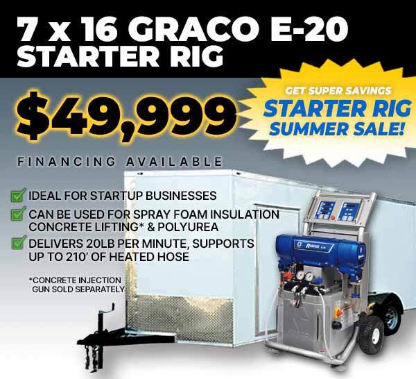 GRACO E-20 - 7x16 STARTER RIG - spray foam insulation rig - SprayEZ - spray foam insulation equipment - spray foam insulation rigs