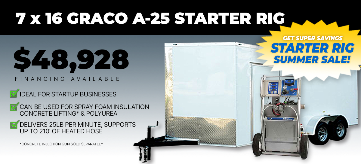 7x16 graco a-25 starter spray foam rig for sale