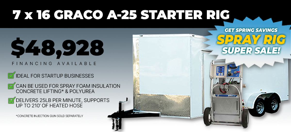 7x16 graco a-25 starter spray foam rig for sale