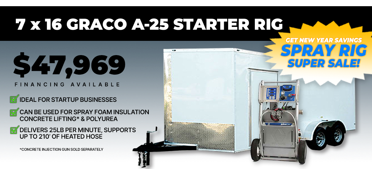 7x16 graco a-25 starter spray foam rig for sale