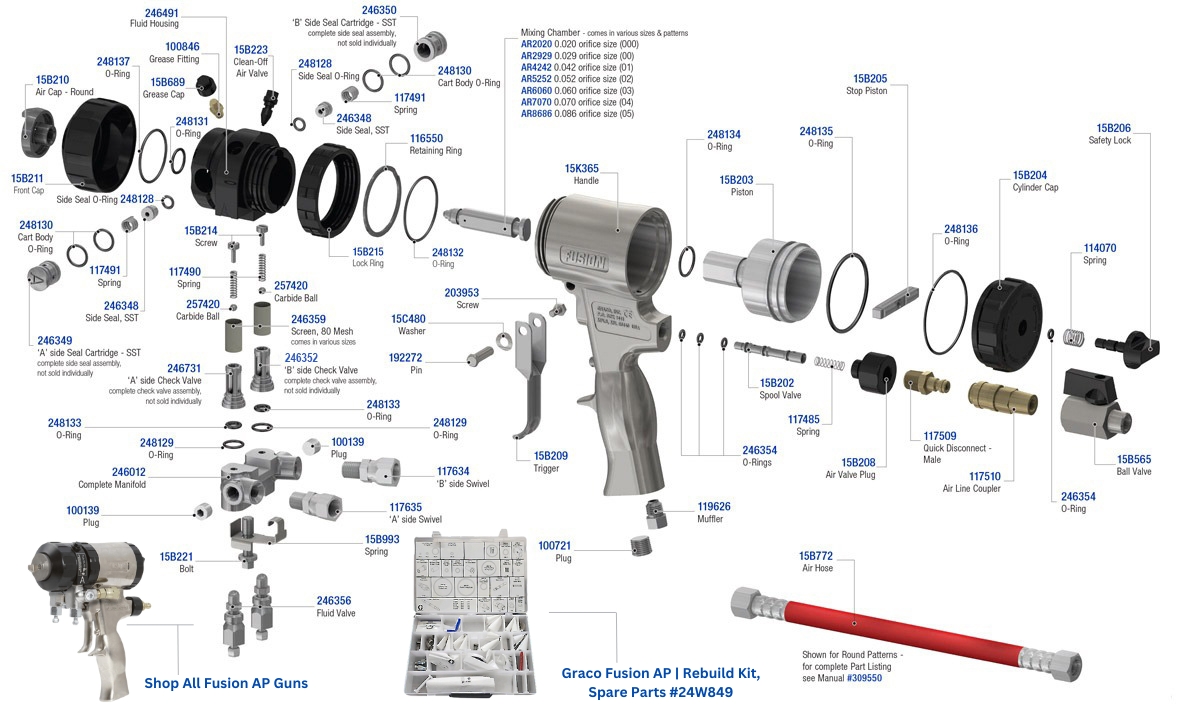 Graco Fusion Air-Purge (AP) Gun Parts