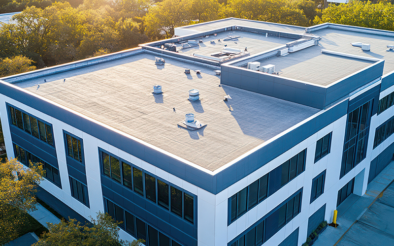 Commercial roof with professional insulation